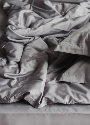 Комплект постельного белья евро grey smoke с натурального сатина 200х220 см5 фото