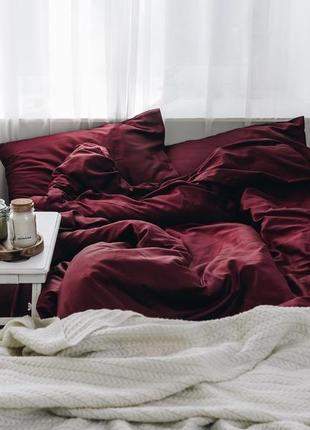 Комплект постельного белья евро ruby delight с натурального сатина 200х220 см1 фото