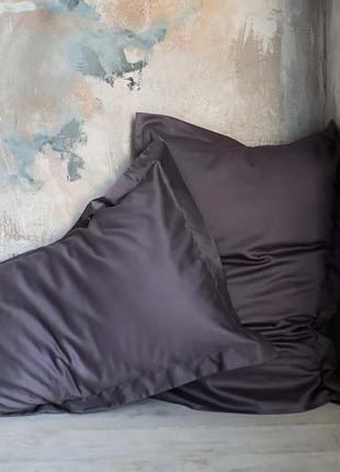 Сатиновые наволочки с бортиками foggy plum 50х70 2шт