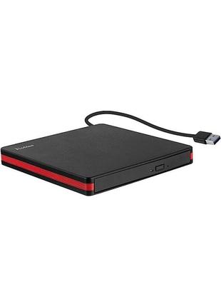 Внешний cd/dvd привод rioddas bt669 usb 3.0: портативный дисковод dvd-rw для ноутбука и пк, windows / mac / linux (black)