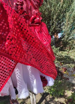 Красное праздничное платье на рост 116-1306 фото