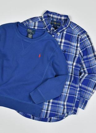 Polo ralph lauren 5-6 років світшот кофта сорочка лонгслів клітинка1 фото