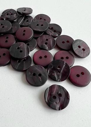 Ґудзик сорочковий старовинний 2отв бордовий 15мм пластик