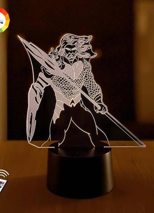 Нічник-світильник 3d "аквамен" 24х16 см 3dtoyslamp (2000002619208)