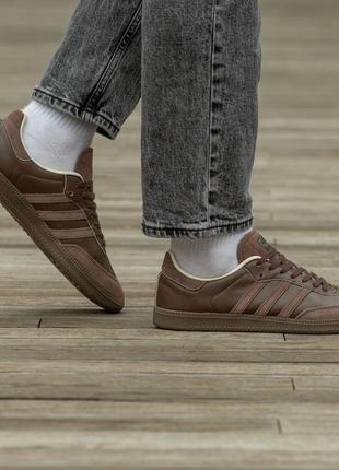 Adidas samba dark brown6 фото