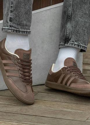 Adidas samba dark brown2 фото