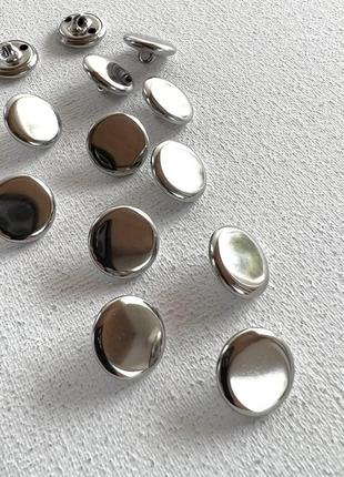 Пуговица костюмная плоская пустая на ножке серый 13мм металл