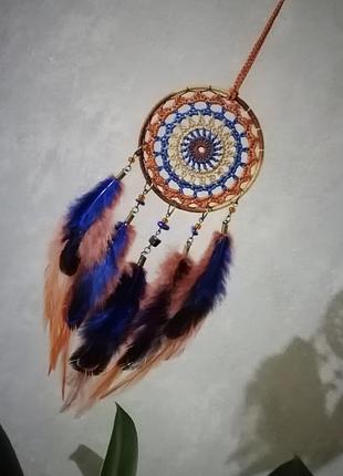 Міні/авто-ловець снів "ковбой". оберіг-підвіска в машину. амулет на дзеркало заднього виду