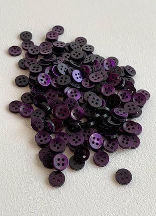 Ґудзик сорочковий товстенький  4отв фіолетовий 10мм пластик