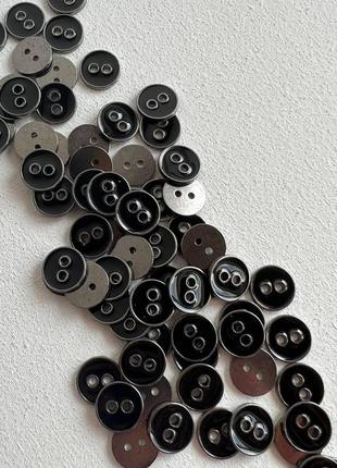 Пуговица рубашечна емаль 2отв черная 13мм  металл