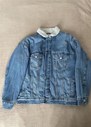 Джинсова куртка h&m -relaxed утеплена