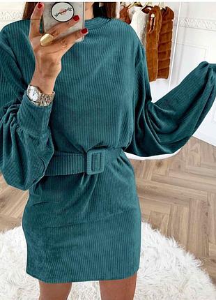 Платье микро вельвет тренд сезона 2020