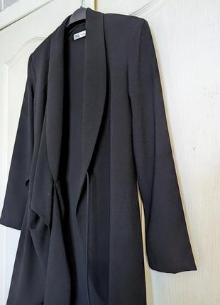 Платье-блейзер, пиджак черная zara с поясом7 фото