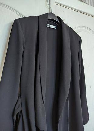 Платье-блейзер, пиджак черная zara с поясом8 фото