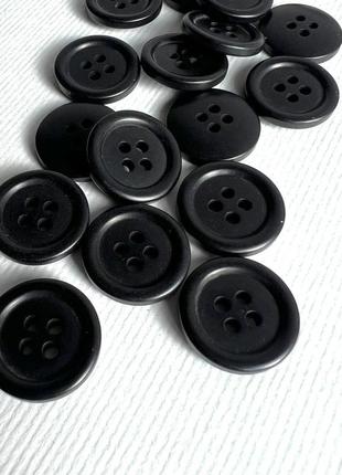 Ґудзик костюмний бортик глянцевий 4отв чорний 17мм пластик