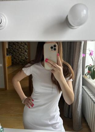 Сукня футболка нова біленька в рубчик5 фото