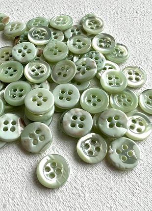 600/278 пуговица рубашечна бортик 4отв зеленая 10мм ракуш