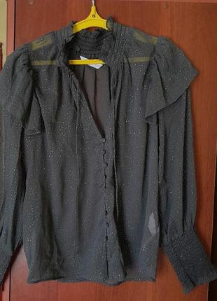 Графітова шифонова блуза zara