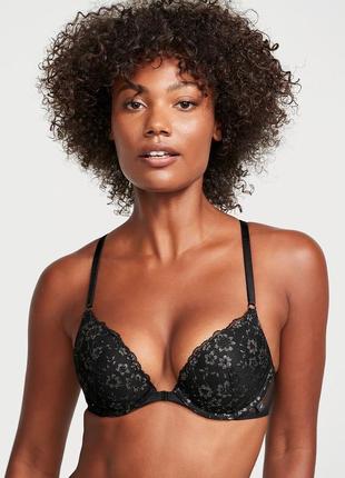 Комплект бюстгальтер push-up мереживний victoria's secret sexy tee posey lace push-up bra