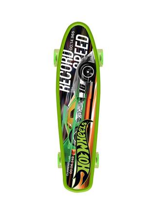 Скейт "пенни борд" колеса pu со светом 56 см bambi зеленый (2000002685463)