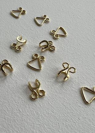 Гачки стандартні золоті 20/10мм металеві