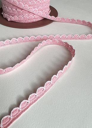 500/520 мереживо резинка з еластаном рожеве 8мм бавовна