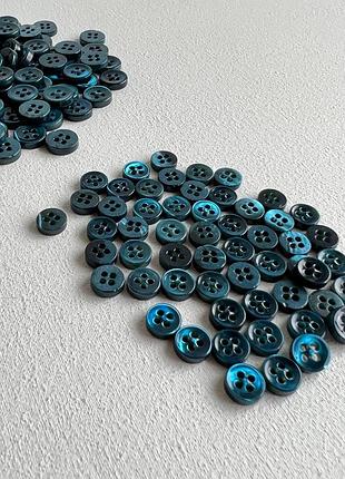 600/269 пуговица рубашечна толстенькая 4отв синяя 11мм ракуш