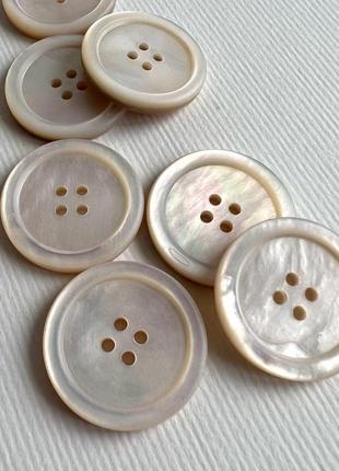 Ґудзик 7/569 костюмний з бортиком матовий світлий 4отв рожевий 25мм мушля