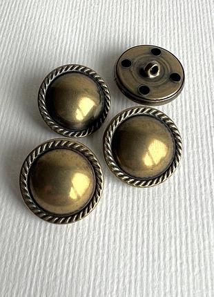 Пуговица костюмная бортик веночек легкая пустая на ножке золотая 20мм металл