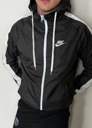 Ветровка мужская черная плащевка nike