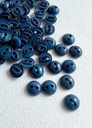 Пуговица рубашечна полукруг 600/219 2отв синяя 12мм пластик