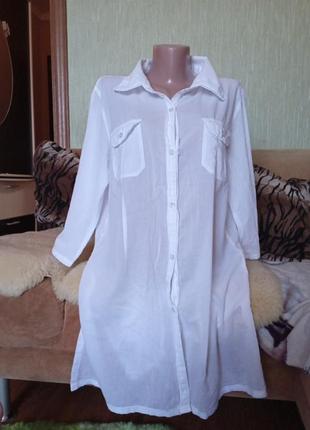 Ніжна біла батистова рубашка 100% котон