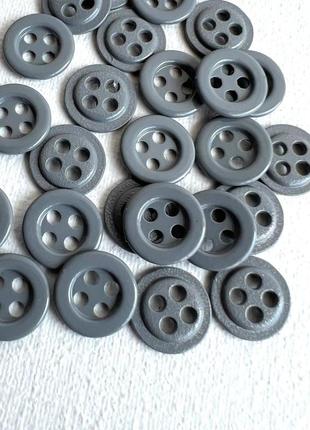 Ґудзик сорочковий вигнутий з бортиком 4отв сірий 10мм метал