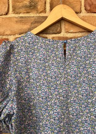 Новая синяя блуза женская футболка в мелкий цветочек s 367 фото