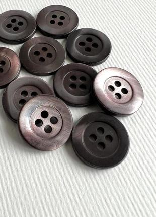 Ґудзик 7/688 костюмний бортик матовий 4отв 17мм коричневий ракуш