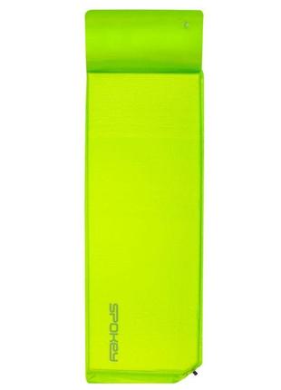 Самонадувний туристичний килимок (927851) 186х50 см spokey зелений (2000001263754)2 фото