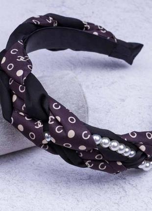 Обруч широкий, чёрный обруч коса для волос