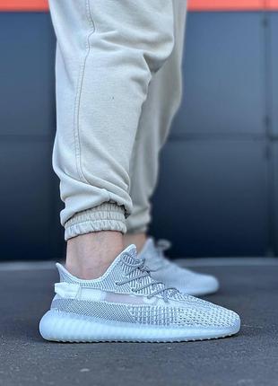 Мужские белые кроссовки тканевые👟