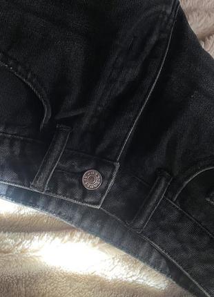 Шорты джинсовые короткие высокая посадка черные хс6 фото