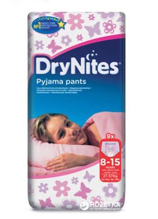 Підгузки-трусики huggies drynites для дівчаток 8-15 років 9 шт. (