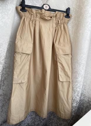 Стильная юбка миди карго h&m р. s-m  спідниця міді4 фото