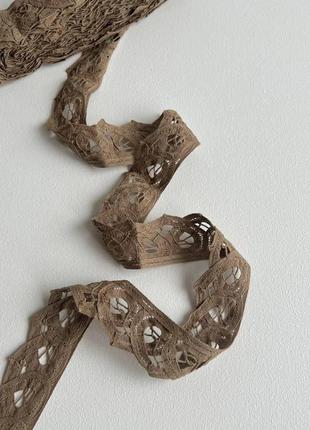 600/138 лента с узором в форме сердца коричневая 40мм хлопок