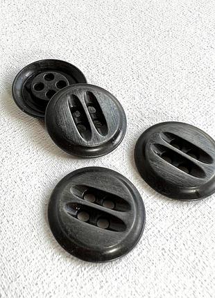 Пуговица костюмная декоративная 4отв серая 25мм металл