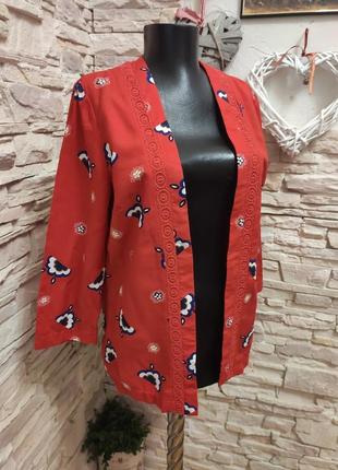 Стильный яркий в восточном стиле жакет свободный накидка блуза туника tu