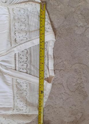 Біле натуральне мереживне літнє плаття  zara, р. см.4 фото