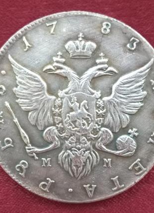 Монета російської імперії - 1 рубль катерина іі 1783 р2 фото