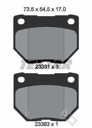 Колодки тормозные задние дисковые  subaru impreza ліфтбек (gd), impreza універсал (gg) textar germany
