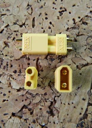 Разъем питания силовой xt30,  2pin пара папа-мама для rc