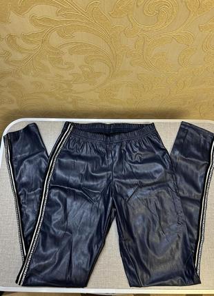 Лосіни кожзам темно сині
