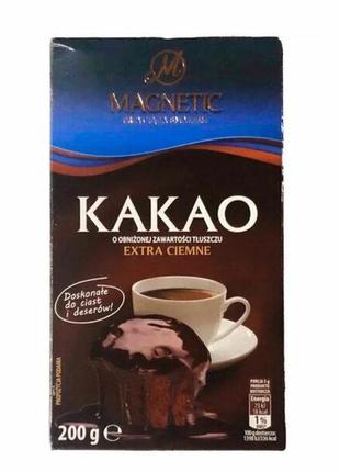 Какао порошок magnetic cacao extra ciemne 200г